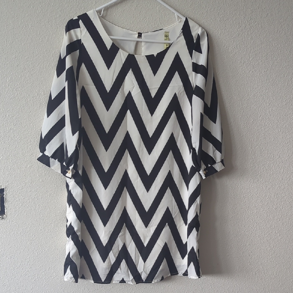 Chevron Black and White Women's Top